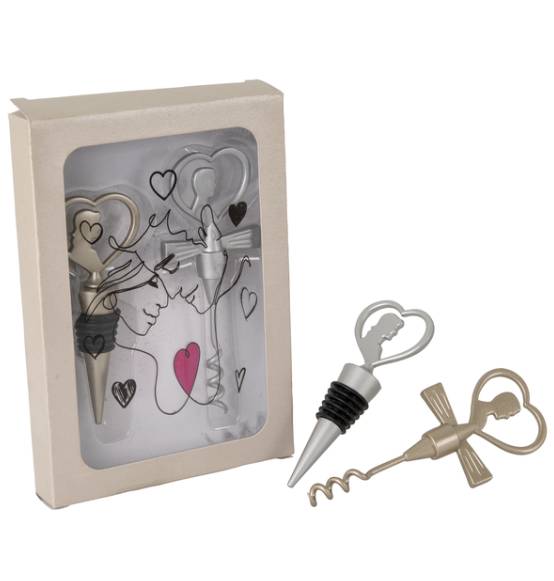 Bomboniera matrimonio utileset tappo + cavatappi sposi novità utile 2025